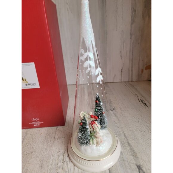 Lenox Merry magic sledding snowman glass cone Xmas figure - Picture 7 of 9